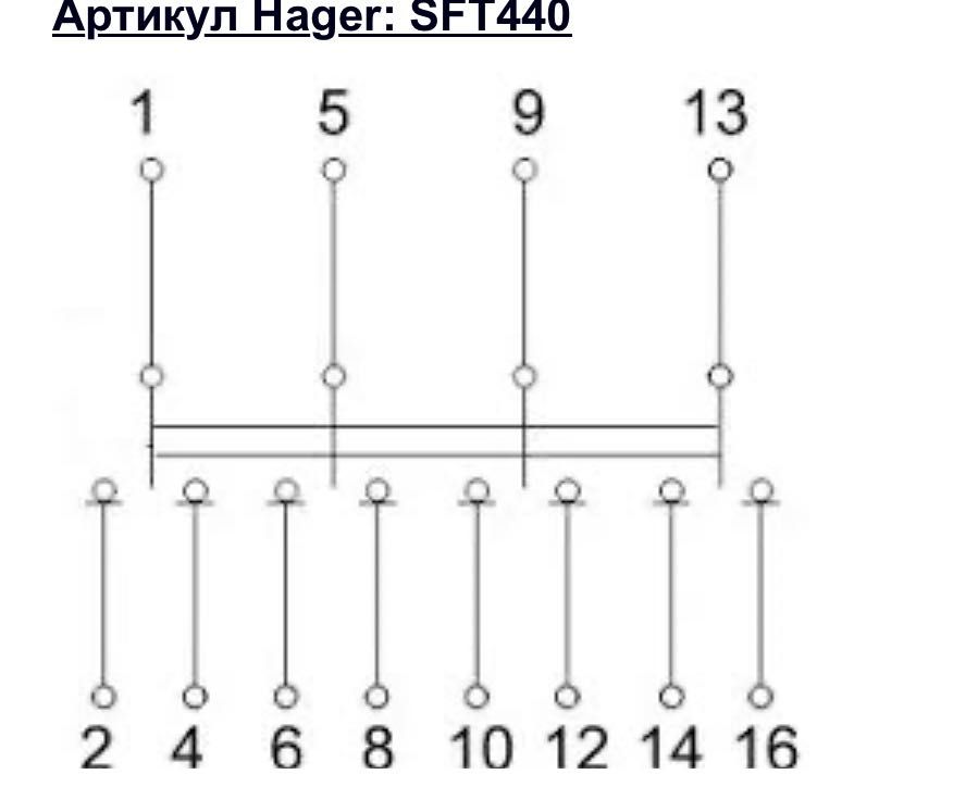 Перемикач Hager I-0-II 4-смуг. 40 А / 400 В 3 м (SFT440)