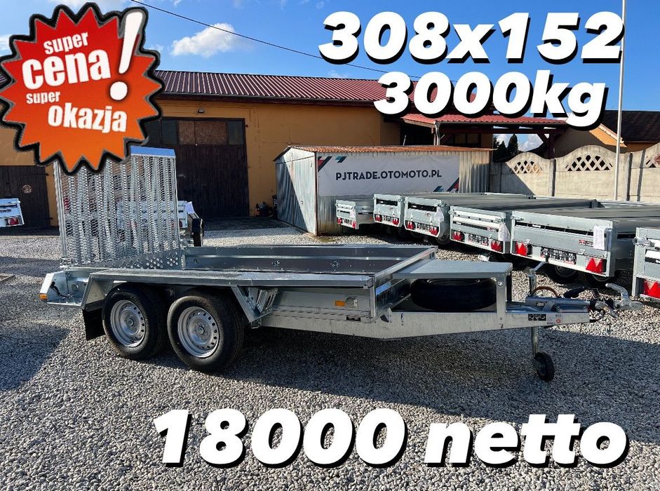 Brenderup MT3080  ‼️2025 Nowa przyczepa laweta 3t do minikoparki 308x152 DOSTAWA‼️