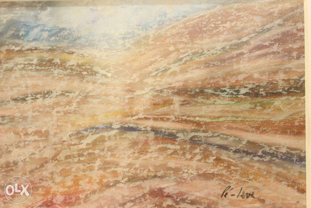 Carlos Pé-Leve Original Pastel de óleo sobre papel motivo "Abstracto"