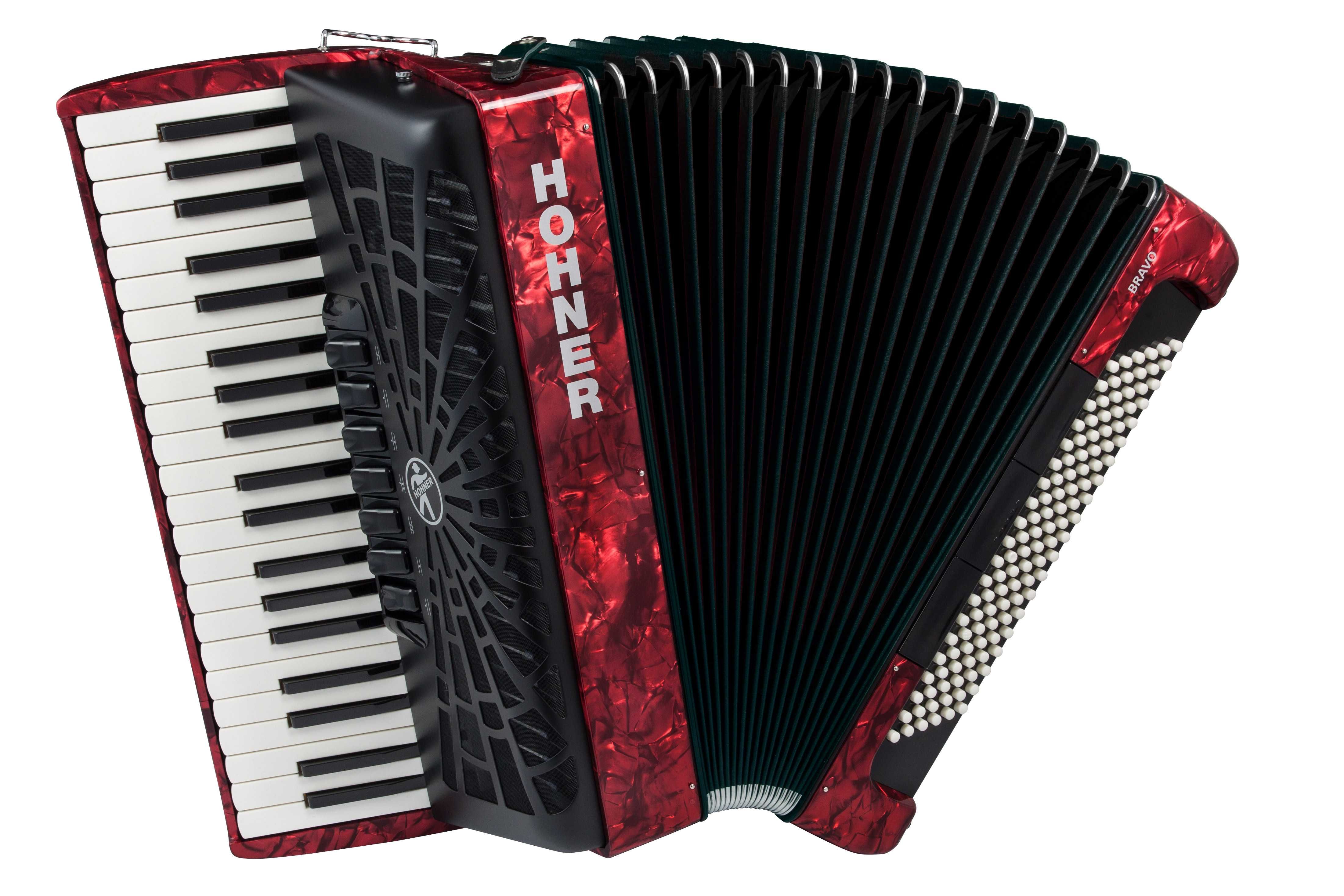 HOHNER Bravo III - Akordeon 120 Basów Czerwony + POKROWIEC