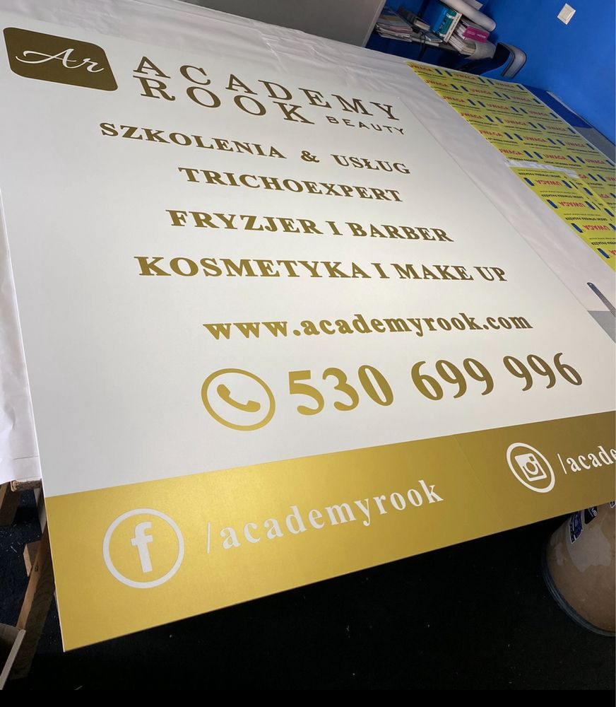 Tablica szyld reklamowy 150x70cm dibond alu z grafiką reklama kaseton