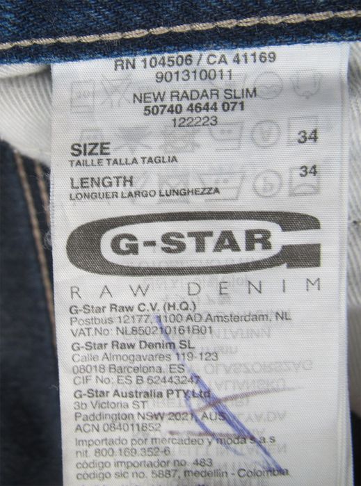 G-STAR RAW New Radar Slim джинсы made in Italy ОРИГИНАЛ (W33 L34)