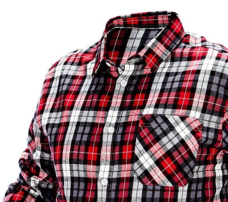 Koszula Flanelowa Krata Czerwono-Czarno-Biała, Rozmiar Xl