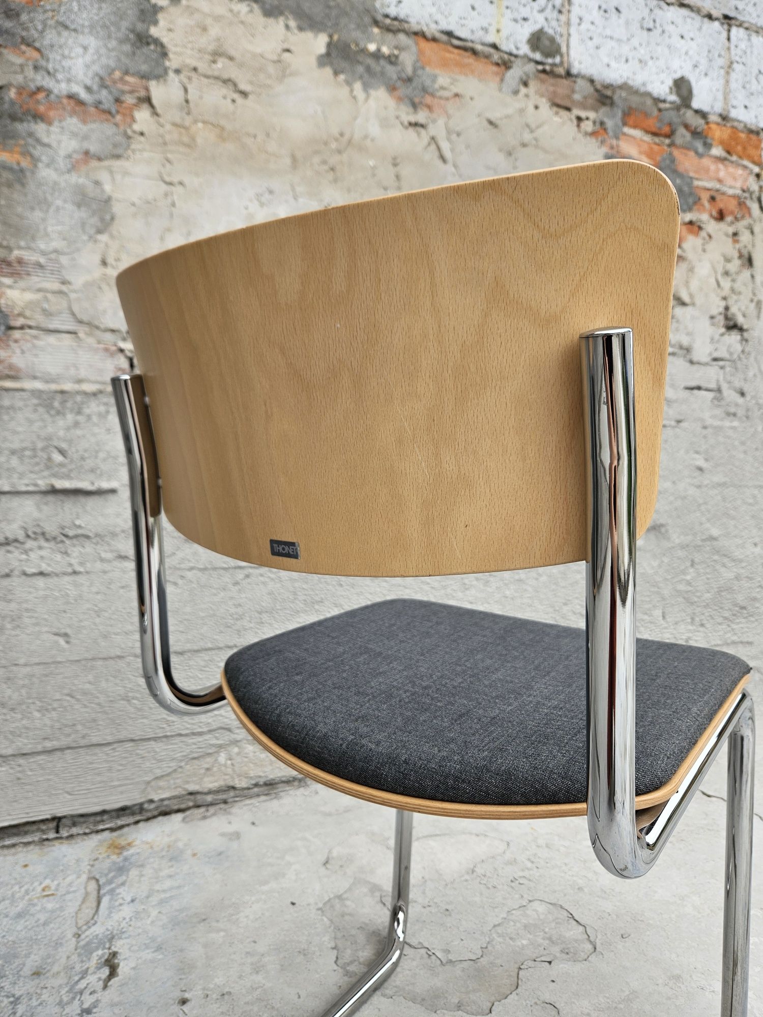 Zestaw Krzeseł thonet S43 PV bauhaus chrom modern loft