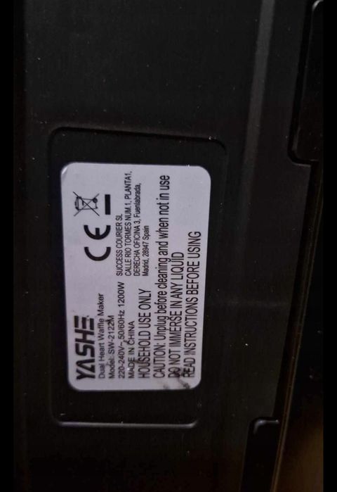 Gofrownica Monxook SW-2122M Serca czarny 1200W