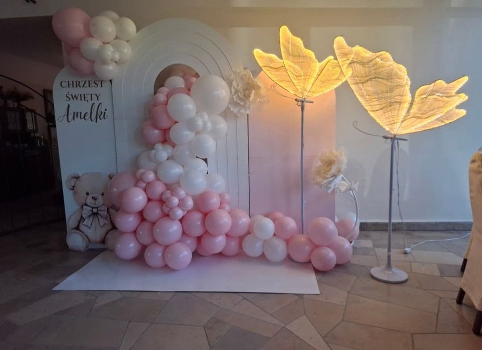 Dekoracje balonowe, ścianki naa urodziny, chrzest, rocznicę,