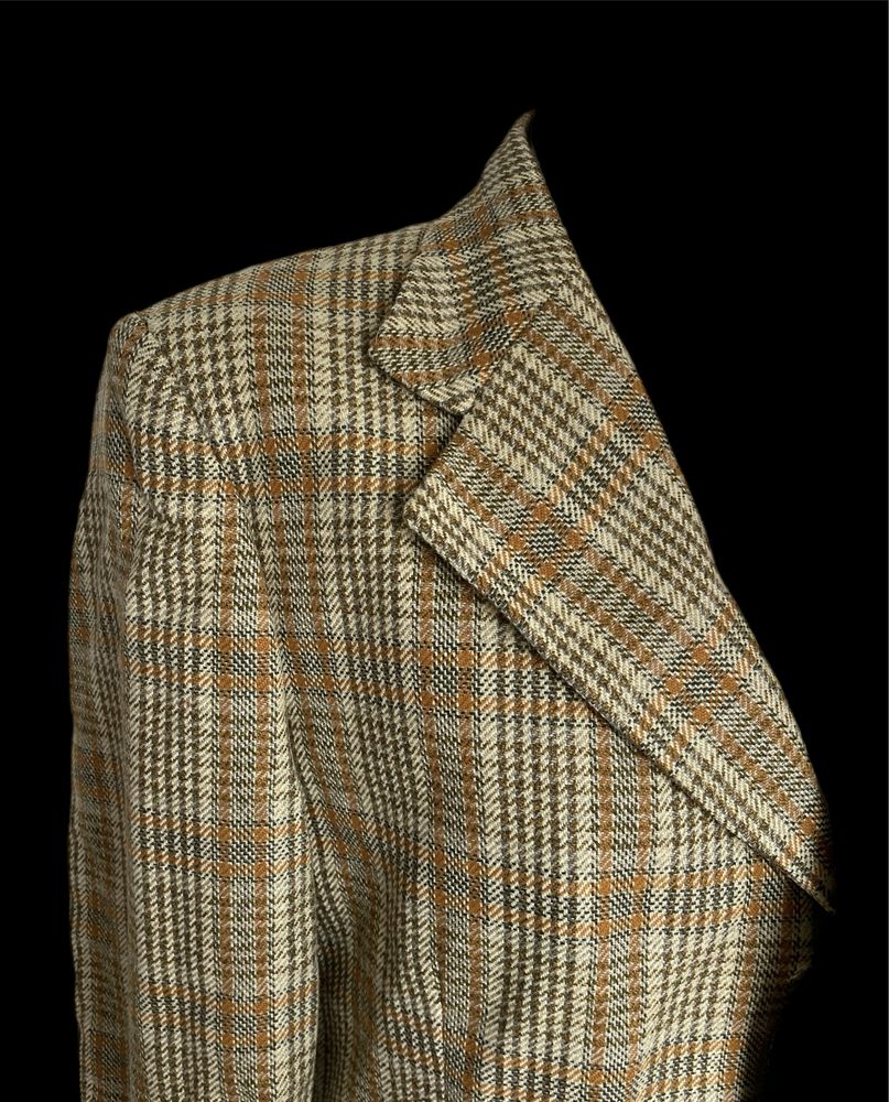 Marynarka męska Maenson Vintage 70s L  kratka 100% wełna
