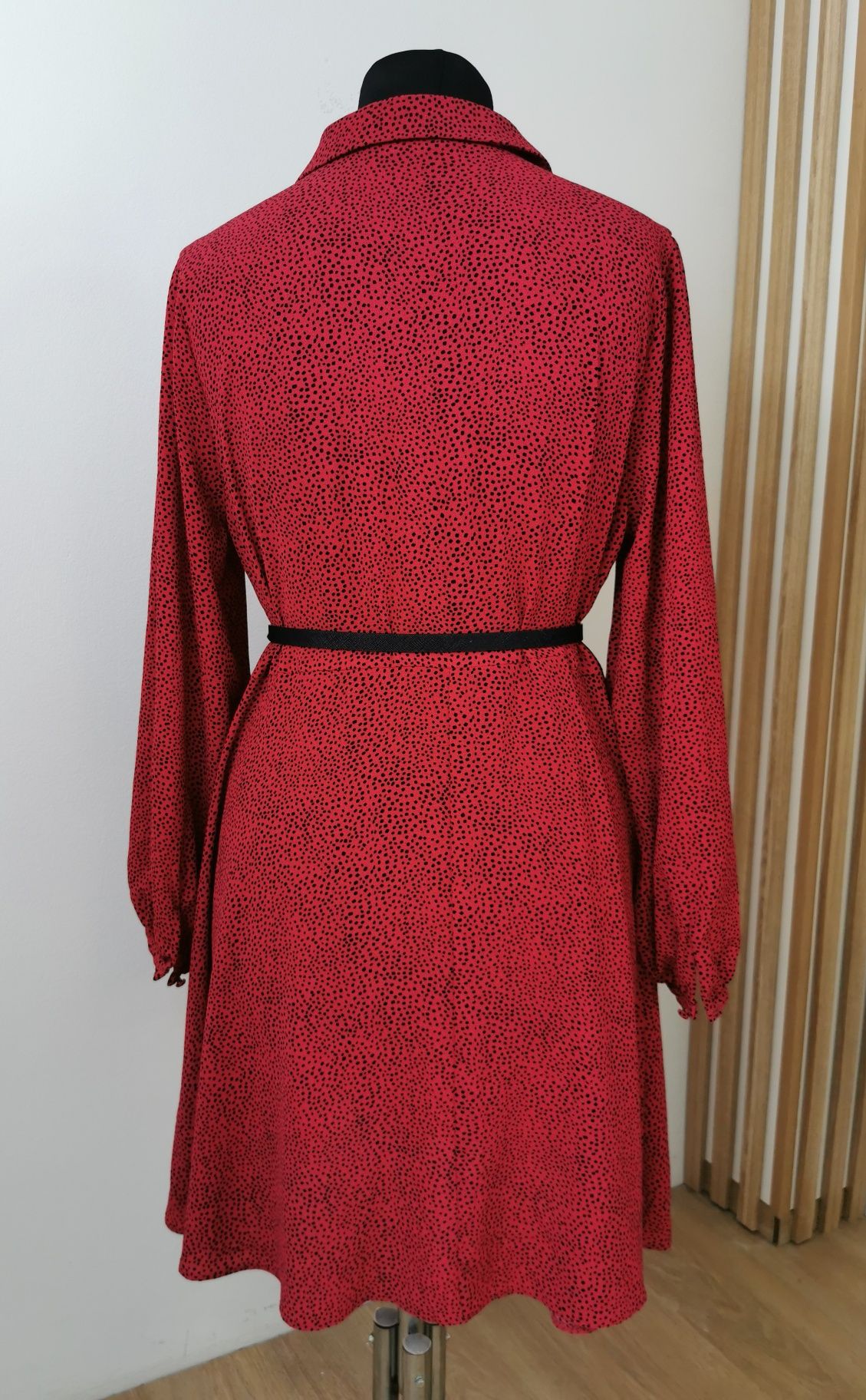 Sukienka w kropki, rozpinana, do karmienia, papaya, r. 44, 16, XXL