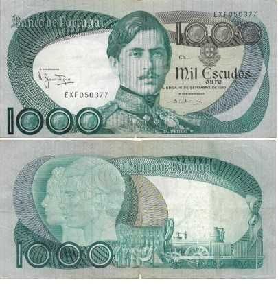 Portugal - - - 1.000$00 - D. Pedro V - - - - - Notas