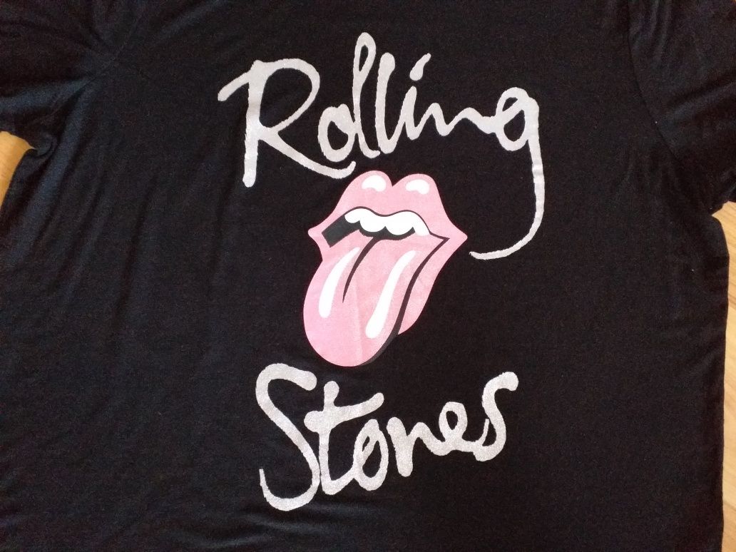 Czarna koszulka t-shirt y2k vintage boxy The Rolling Stones