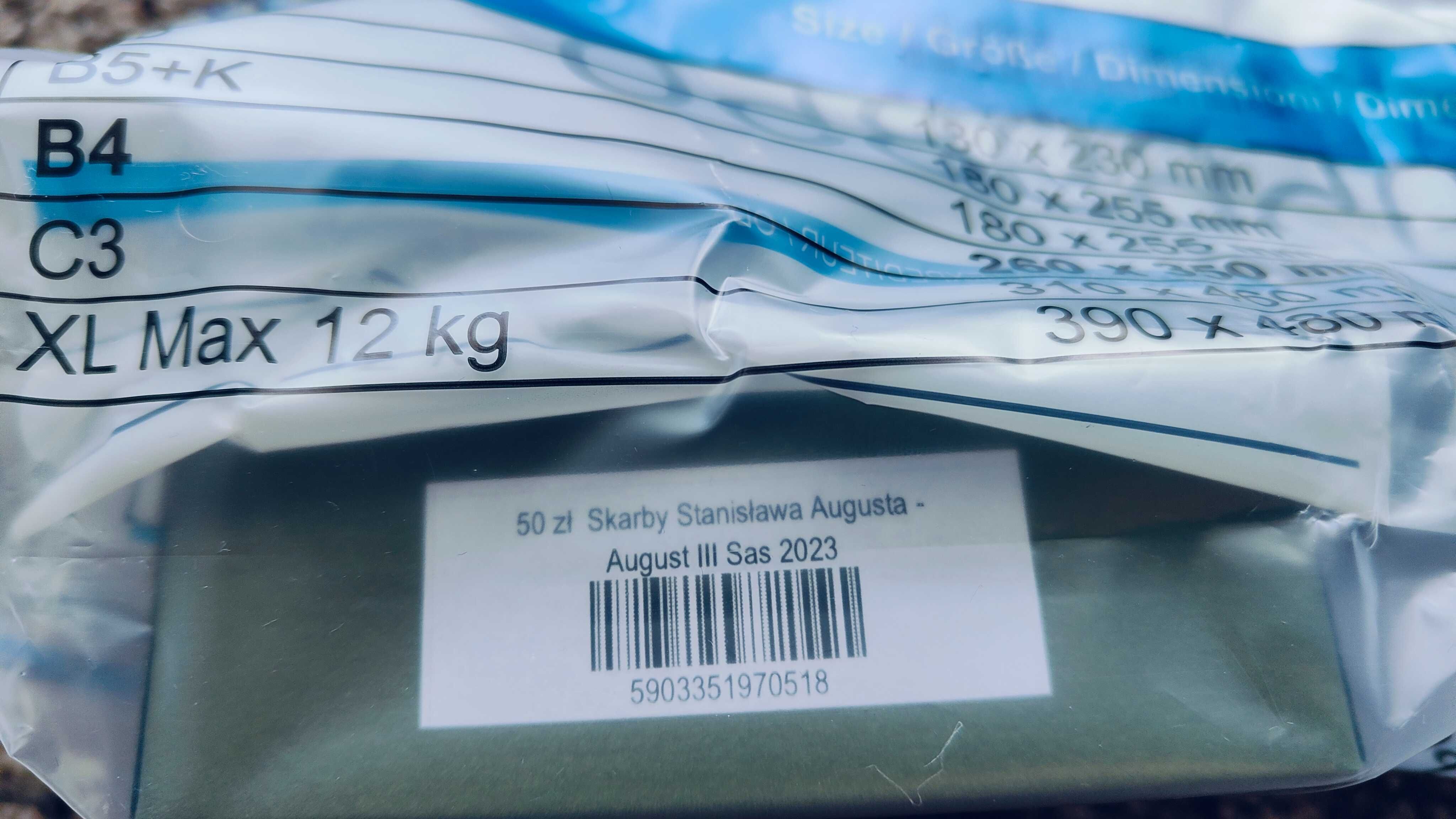 50 zł Skarby Stanisława Augusta – August III Sas Secure Bag NBP