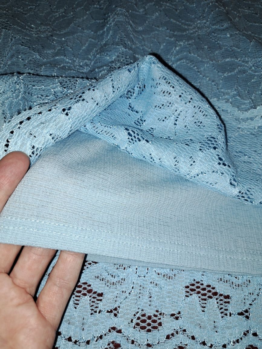 Сукня коктейльна плаття блакитного кольору мереживне ажурне