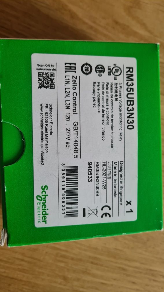 RM35UB3N30
SCHNEIDER ELECTRIC podnapięciowy przekaźnik NO/NC CZF PKF
