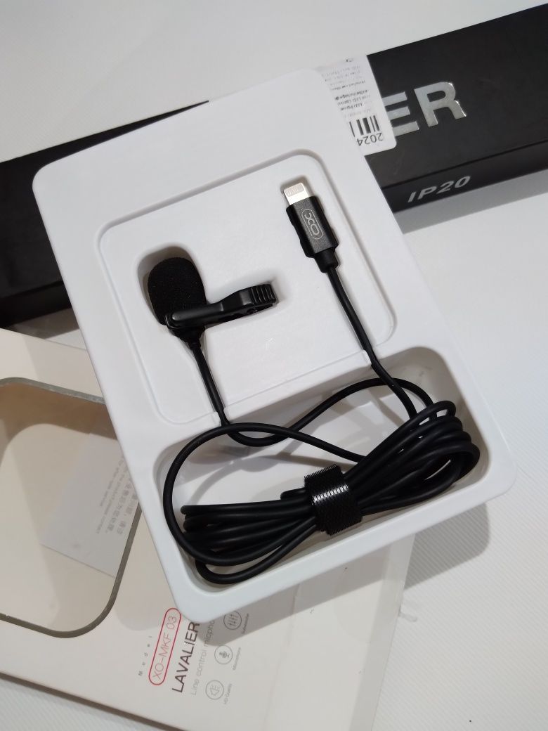 Петличний мікрофон XO MKF03 Lightning (2m) black