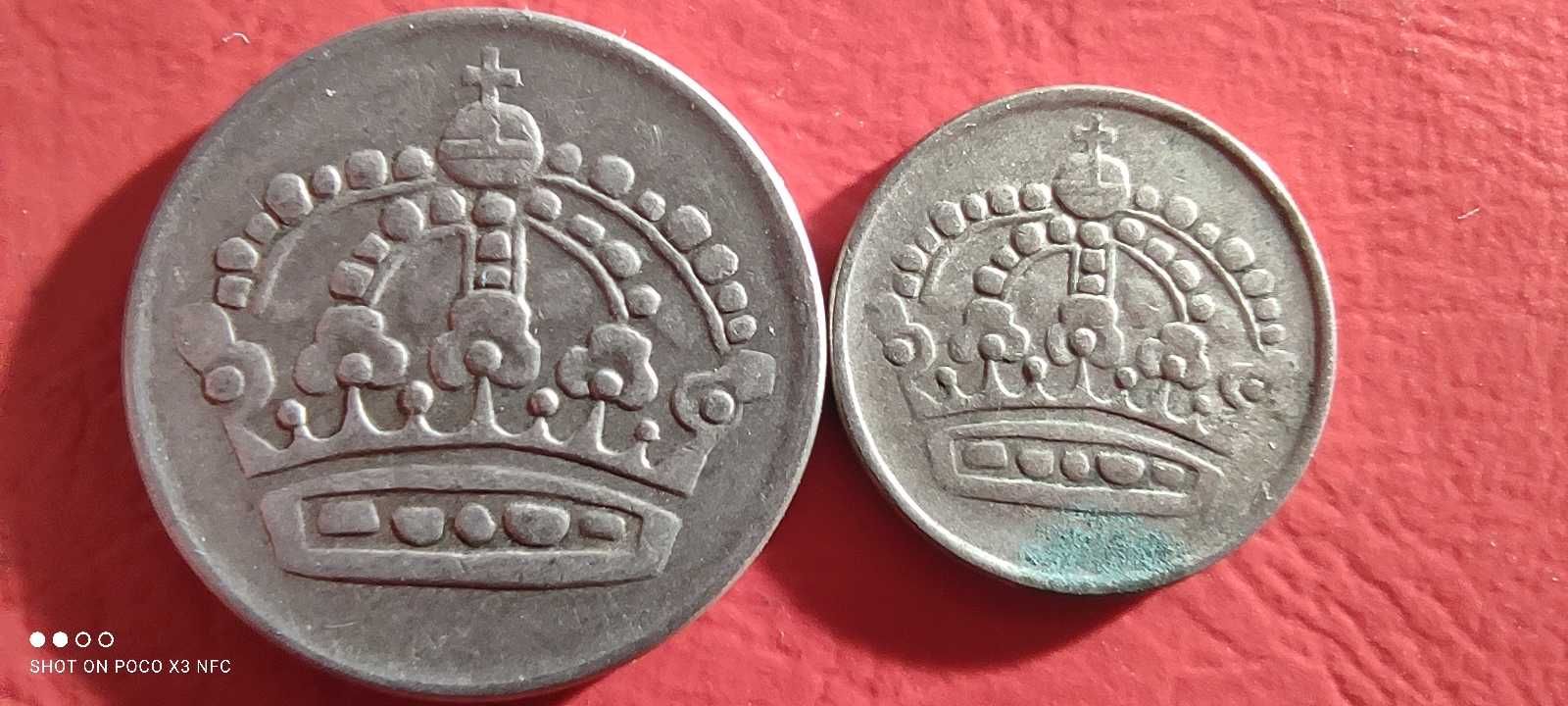 Zestaw monet srebrnych Szwecja 25 i 50 ore 1954 i 60 srebro ag