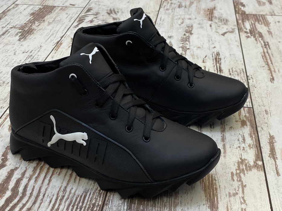 Чоловічі зимові кросівки на хутрі Пума Чоботи Puma Нат. шкіра р39 - 45