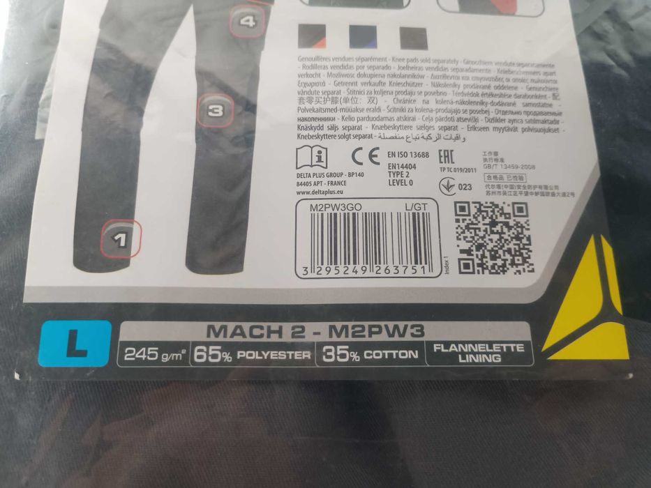 NOWE Spodnie robocze do pasa MACH2 Delta Plus M2PW3 szaro-pomarańcz. L