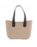 Torebka Torba Gumowa damska Jelly Bag O Shopper dwa zestawy rączek beż