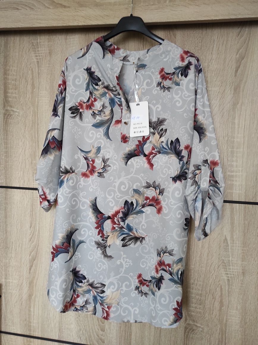 Koszula stójka wzory Boho retro vintage plus size