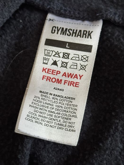 Bluza Gymshark L granatowa hoodie logowana siłownia sportowa