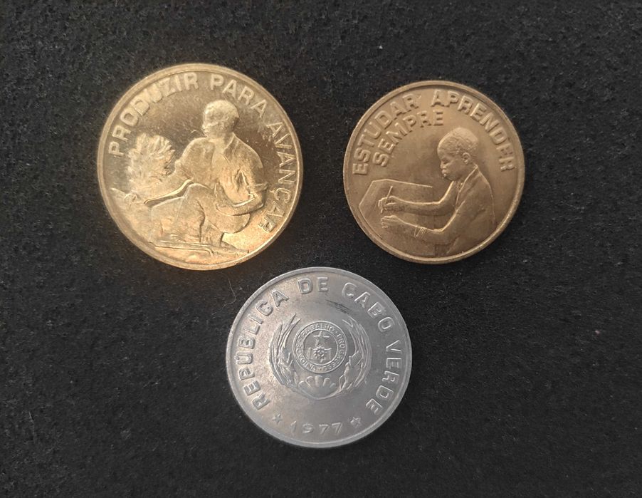 3 Moedas Cabo Verde 1977 Belas/Soberbas
