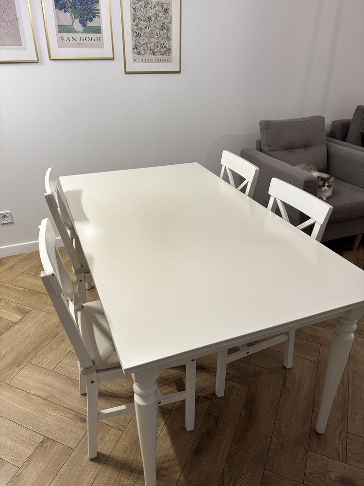 Stól IKEA INGATORP + 4 krzesła