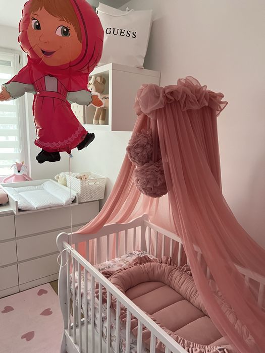 Łóżeczko niemowlęce 2w1 JULIA 120x60 materacyk i baldachim