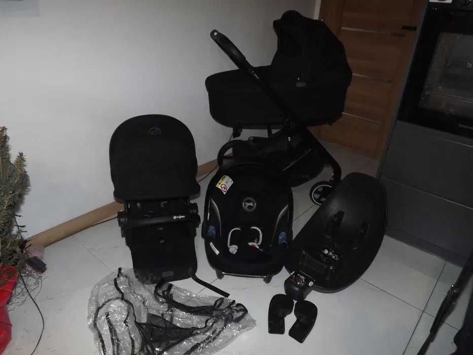Cybex balios s lux 2.0 Moon Black 3w1 Nowa tapicerka ,koszyk ,kola