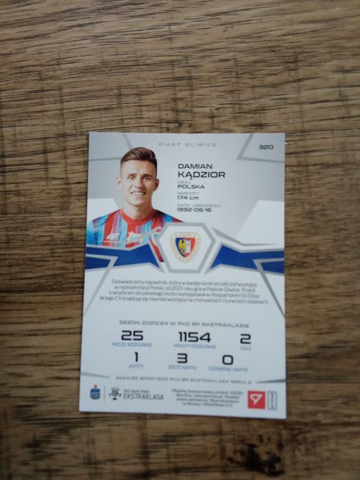 Karta piłkarska ekstraklasa