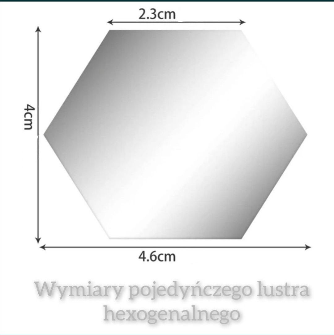 Lustro akrylowe plaster miodu hexagonalne 45 szt.