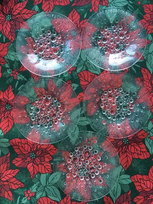 2 talerzyki Asteroidy z Huty Szkła Ząbkowice projektu S.Drosta