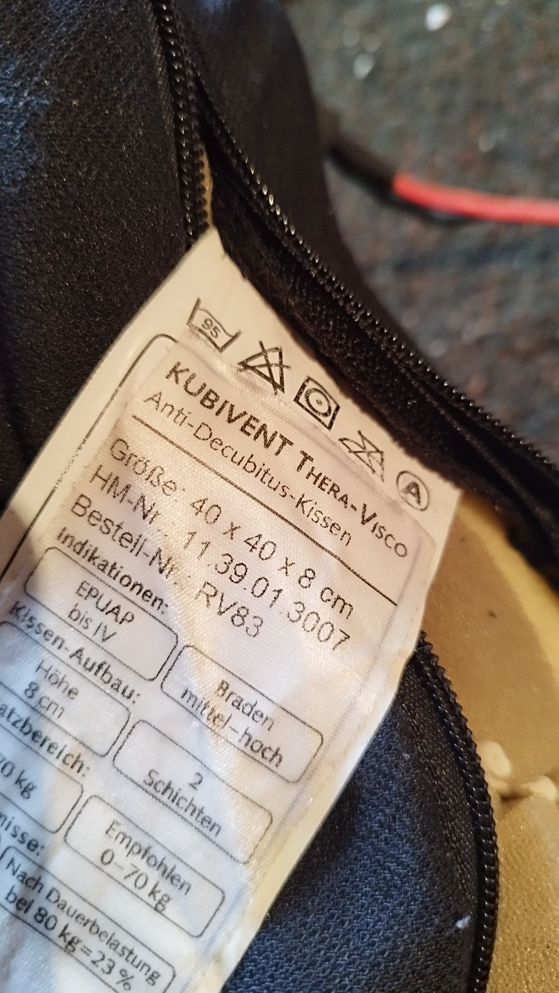Poduszka z pokrowcem do wózka inwalidzkiego