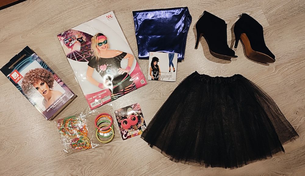 Lata 80 strój disco kompletny afro r.L/XL