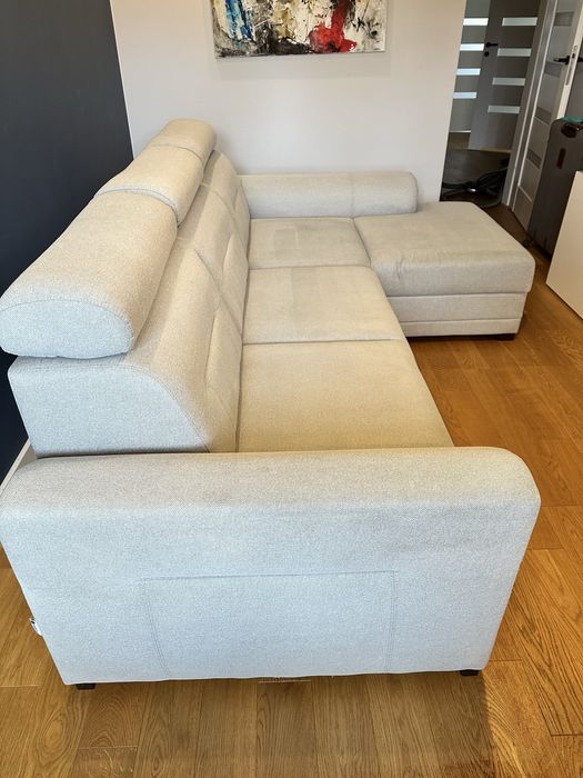 Kanapa naroznik mebloo 265x175 cm szara funkcja spania, pojemnik