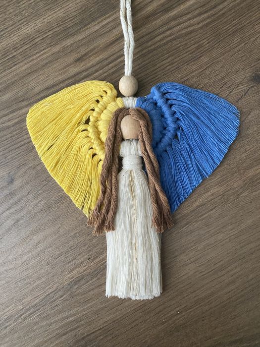 Янгол украінський оберіг патріотичний ПОДАРУНОК макраме handmade