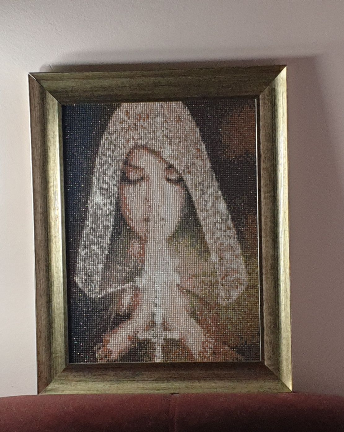 Алмазная вышивка, готовая картина "Молитва"