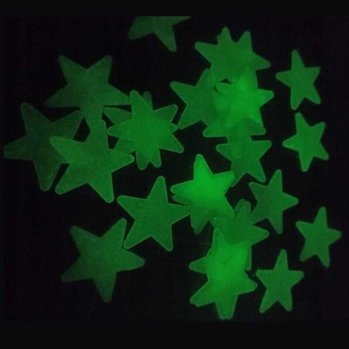 Naklejki ścienne fluorescencyjne Gwiazdy zestaw 12szt gwiazda z ogonem