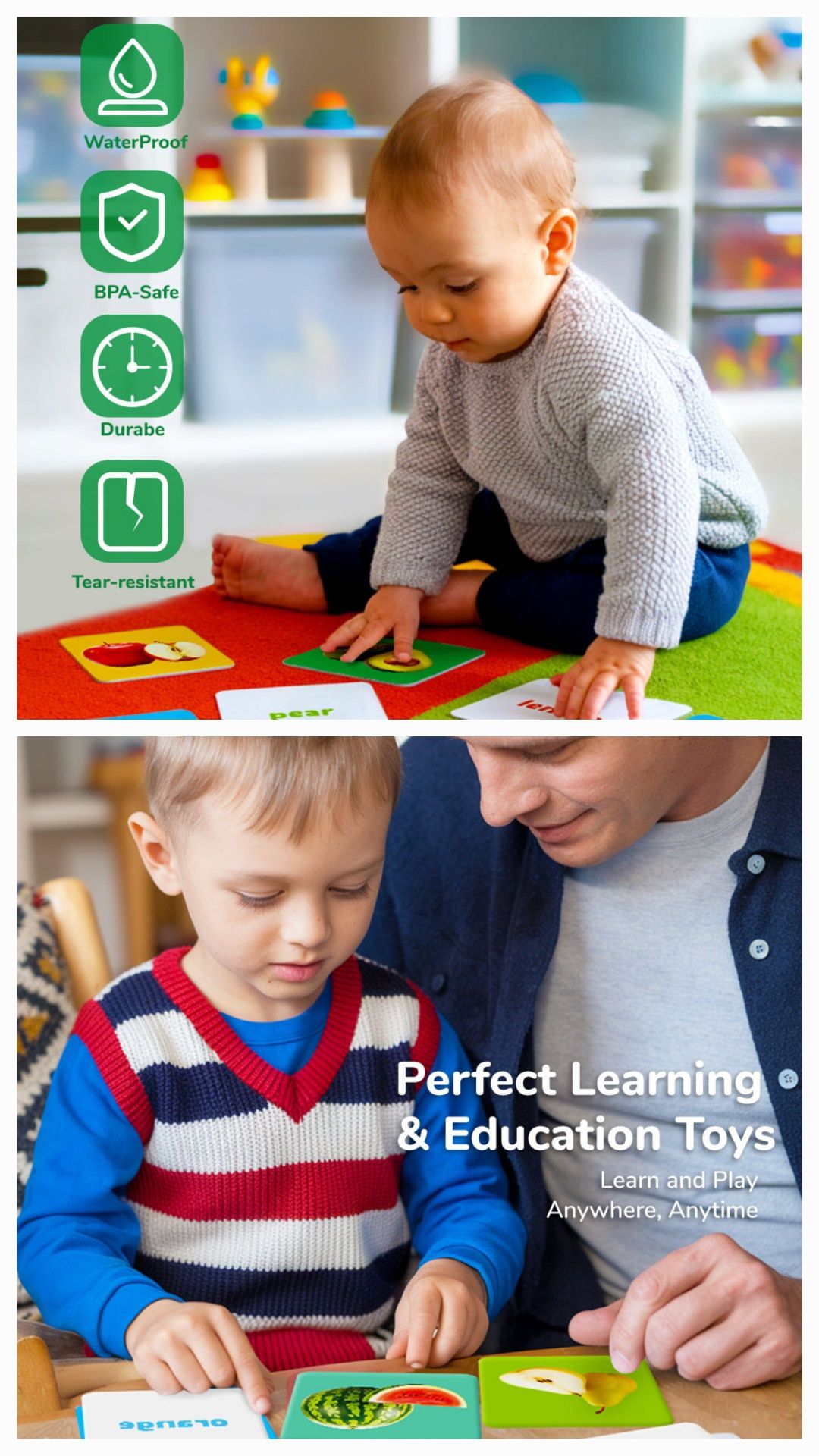 Fruits & Vegetables Flash Cards karty obrazkowe fiszki po angielsku