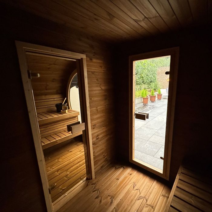 Sauna Ogrodowa owalna 4m x 2,3m Piękna Panorama piec HIT