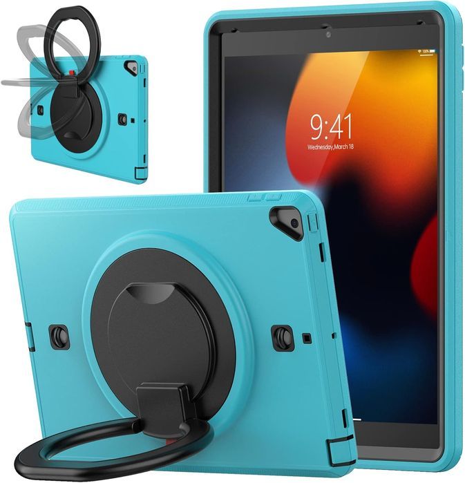 Etui do iPad 9/8/7 10.2" z Podstawką i Paskiem na Ramię Turkusowe