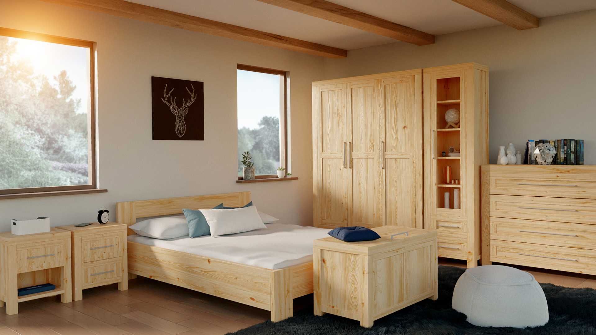 Łóżko Piętrowe Sosnowe Drewniane Pokój Dziecięcy Sypialnia