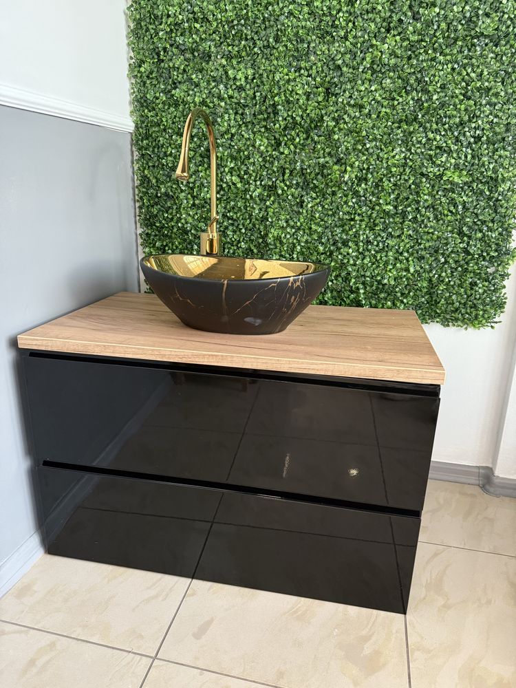 Komoda szafka łazienkowa z blatem 80 cm/ KRAN / UMYWALKA