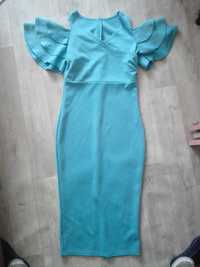 Блакитна сукня стрейч m l xl