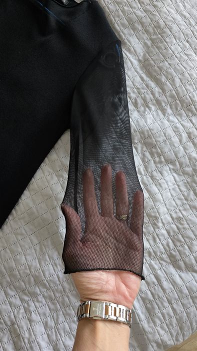 Zara sukienka czarna tiulowe rękawy L jak nowa