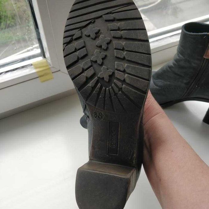 Сапоги кожаные демисезонные на стопу 25 см (италия) о2