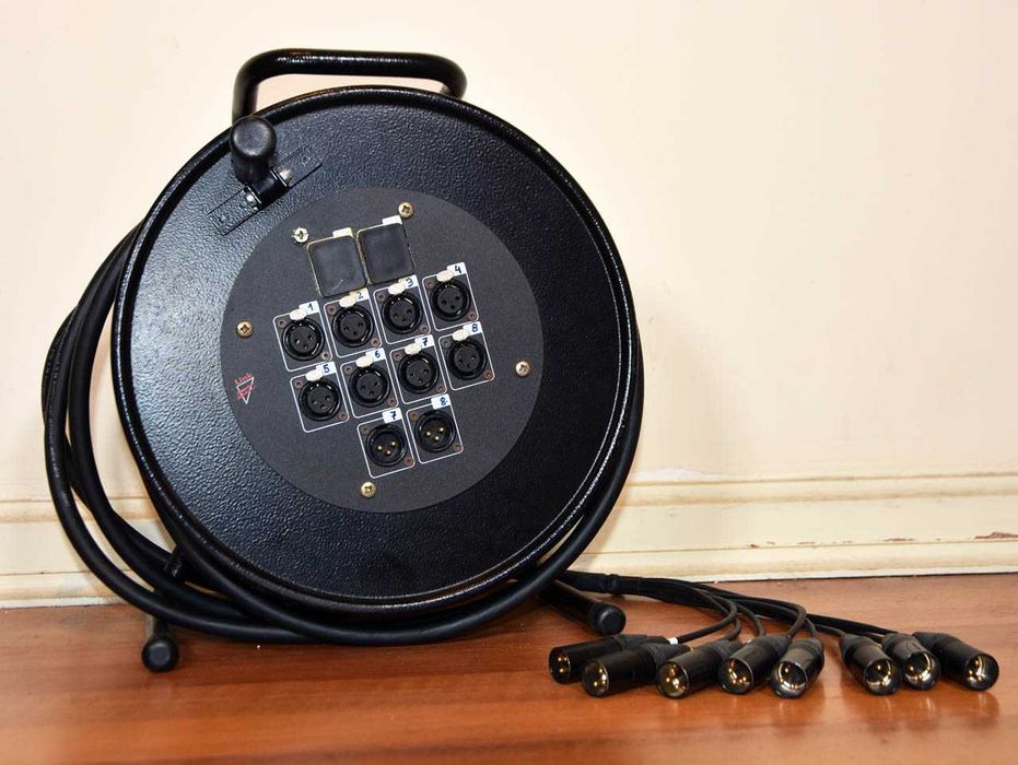 XLR Bobine 8 canais balanceados independentes 28 metros com enrolador