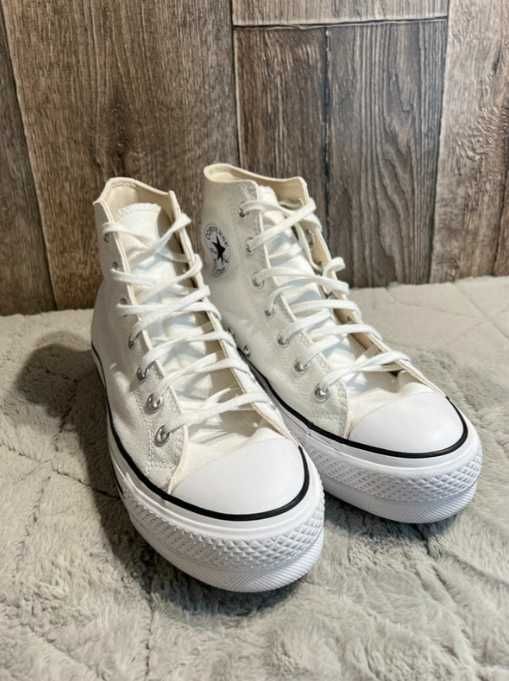 Białe buty trampki na platformie Converse All Star Ctas Lift Hi 40