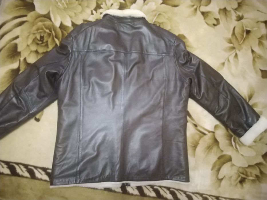 Куртка чоловіча зимова кожана Gessada