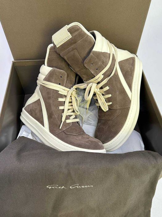 Rick Owens Geobasket Ramones jumbo laces коричневі кеди opium archive