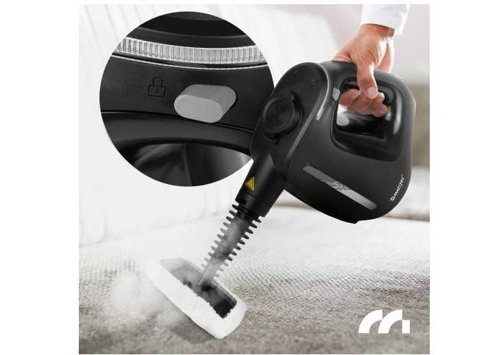 Пароочисник чорний Maltec 1350 W компрактний / ручний пароочиститель